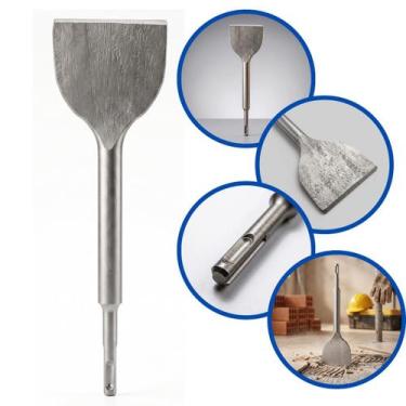 Imagem de Kit 2 Talhadeira Larga 75mm SDS-PLUS Martelete Concreto Piso Parede - 