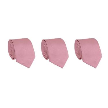 Imagem de Kit 3 Gravatas Social Masculina Slim Lisa Padrinho Casamento Noivo Trabalho Congresso Tons de Rosa