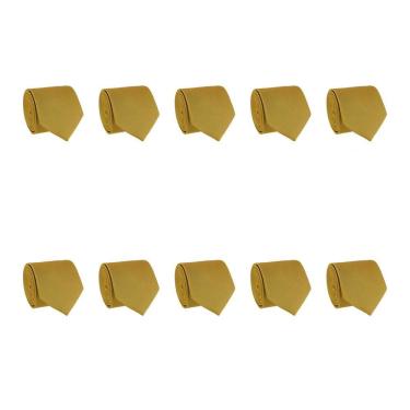 Imagem de Kit 10 Gravatas Masculina Social Slim Premium Tons de Amarelo Lisa Elegante Padrinhos Formatura Trabalho
