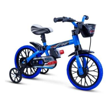 Imagem de Bicicleta Infantil Aro 12 Veloz Azul com Rodinhas - Nathor