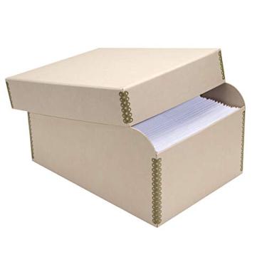 Imagem de Lineco Photo Storage Box, Holds 1000 3x5 or 4x6 Pictures, Removable Lid, with 12 4"x6" Photograph Envelopes, Color: Tan