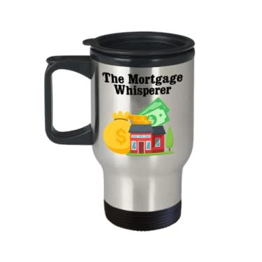 Imagem de Caneca de viagem The Mortgage Whisperer – Caneca térmica de café The Mortgage Whisperer – Presentes The Mortgage Whisperer