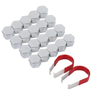 Imagem de Keenso 20 peças de parafuso de porca de roda de 17 mm com tampa protetora de pneu e tampas de centro para decoração de parafusos com ferramentas de remoção