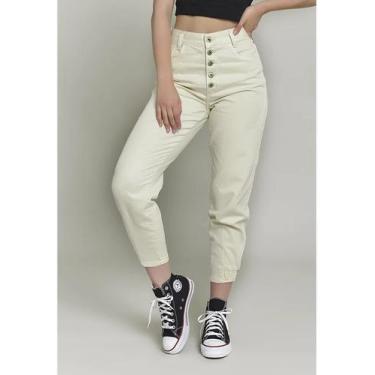 Calça Jeans Feminina Capri Flare Mom Colorida - Black Jeans