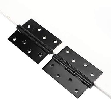 Imagem de Dobradiça plana, acessórios de hardware de espessura da dobradiça da porta para guarda-roupas para armários para portas (10 cm 3.0 grosso 304 preto)