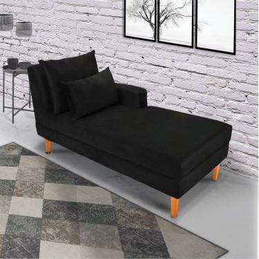 Imagem de Divã Chaise Chloe 160cm Castanho Preto