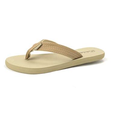 Imagem de Nova sandália feminina clássica de praia flip chinelo macio sapato sem cadarço Maui-1033, Camel, 11