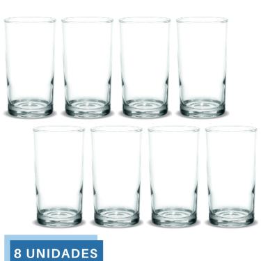 Imagem de 8 Copos 330ml Vidro Brooklyn Suco Agua Transparente Nadir