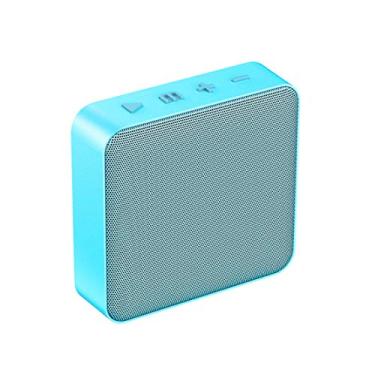 Imagem de HIOD Mini alto-falante sem fio quadrado Bluetooth com rádio FM 8h tempo de reprodução 10 m, alcance azul