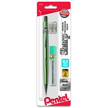 Imagem de Pentel Lapiseira afiada, tubos metálicos de 0,7 mm, borracha refil (P207MLEBP) [cores sortidas])