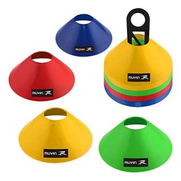 Imagem de Half Cone de Marcação de Plástico Muvin – Kit com 24 - Chapéu Chinês - Treino Funcional – Agilidade – Treinamento – Circuitos – Desempenho - Resistente – Futebol – Basquete – Voleibol – Handebol - Beisebol
