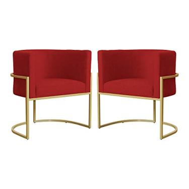 Imagem de Kit 02 Poltronas Luana Para Sala Suede Cores - DS Estofados