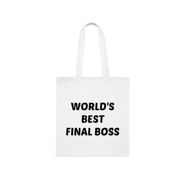 Imagem de Bolsa Chefe, Bolsa de Ombro do Mundo Best Final Boss, Presente para Chefe, Bolsa de Ombro Chefe, Bolsas Reutilizáveis de Cesta, de Aniversário de Natal, Branco