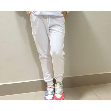 Imagem de Calça Branca de Moletom de Algodão Flanelada para Enfermeiras, Médicas e Todos Profissionais da Saúde