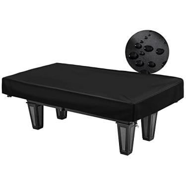 Imagem de WOMACO 7 8 2,7 m Capas de mesa de bilhar resistente à água 2,7 m Capa de mesa de sinuca tecido de poliéster para mesa de bilhar Snooker (preta, 1,8 m)