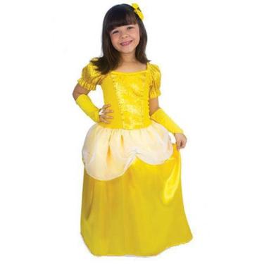 Imagem de Fantasia Vestido Bela E A Fera Longo Infantil Com Luvas - Brink Model