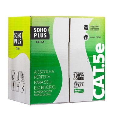 Imagem de Cabo De Rede Cat5e Cmx Azul Cx 305m Sohoplus
