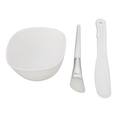 Imagem de Conjunto de tigela de mistura de m¨¢scara facial, ferramenta de m¨¢scara facial DIY de 3 pe?as, tigela de mistura de escova de cerdas macias com escova de silicone, conjunto de esp¨¢tula facial, kit