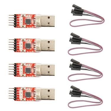 Imagem de Ximimark 4 Pçs USB 2.0 para TTL UART Módulo Conversor Serial CP2102 STC PRGMR Cabo livre