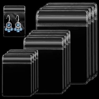 Imagem de 120 peças sacos de joias, saco de plástico com zíper autovedante, sacos de armazenamento de joias de PVC transparente, anéis anti-manchas brincos sacos de embalagem para segurar joias colar anéis pulseira, 3 tamanhos, 5 x 7,8, 2,8 x 4, 3,5 x 5 polegadas