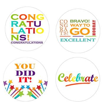 Imagem de Parabéns Adesivos Sortimento Parabéns Envelopes Selos, Formatura, Incentivo Etiquetas para Homens, Mulheres e Crianças, 5 Polegadas 300 Pçs