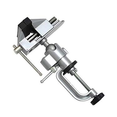 Imagem de Torno pequeno, torno de mesa, torno de banco giratório universal de 360°, torno fixo de liga de alumínio multifuncional ajustável para trabalho em madeira, perfuração, processamento de metal