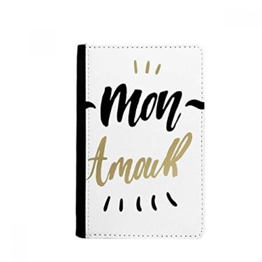 Imagem de Mon Amour My Love Quote Style Passport Holder Notecase Burse Carteira Capa Cartão Bolsa, Multicolor