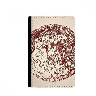 Imagem de Porta-passaporte chinês dragão animal círculo retrato porta-passaporte notecase burse carteira capa porta-cartão, Multicolor