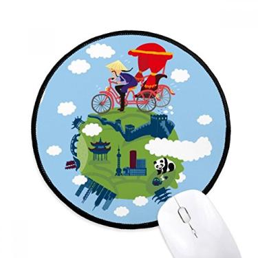 Imagem de Tapete de mouse chinês The Great Wall Art Desktop Office Tapete redondo para computador