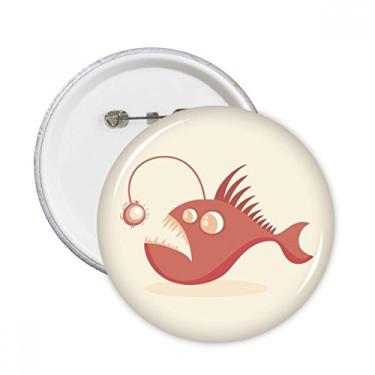 Imagem de Linda lanterna de desenho animado, ilustração de peixe, alfinetes redondos, emblema, acessório, decoração, 5 peças