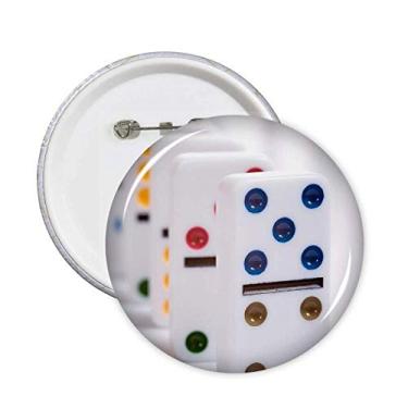 Imagem de Pai Gow Dominoes Dice Gambling Pinos redondos Emblema Emblema Acessório Decoração 5 peças