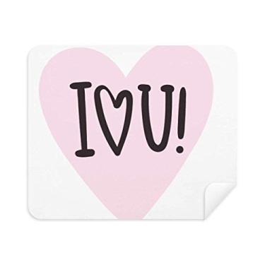 Imagem de DIYthinker Limpador de tela I Love You estilo citação rosa pano de limpeza 2 peças tecido camurça
