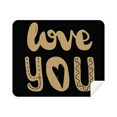 Imagem de DIYthinker Limpador de tela Love You Gold Quote de pano de limpeza à mão 2 peças de tecido de camurça