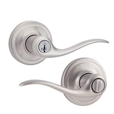 Imagem de Alavanca de entrada com chave Tustin com proteção antimicrobiana Microban com segurança SmartKey em níquel acetinado