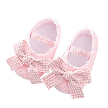Imagem de Sapato infantil tamanho 3 sapatos sapatos infantis sapatos de bebê princesa meninos infantil macio sapatos infantis meninas andadores bebê (rosa, 6-9 meses)