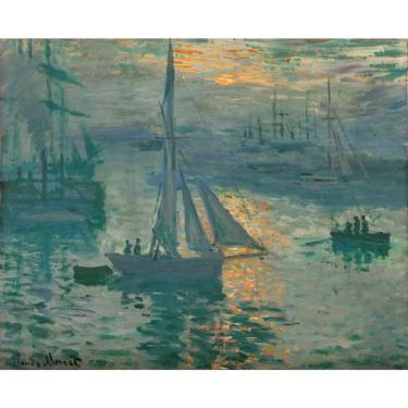 Imagem de Porto ao Nascer do Sol (1873) de Claude Monet, 75 x 92 cm, Tela Canvas Para Quadro