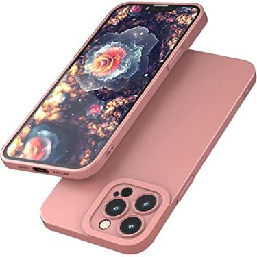 Imagem de COOVS Capa de silicone líquido compatível com capa para iPhone 13 Pro, silicone premium, capa de telefone à prova de choque com proteção total do corpo, antiarranhões (cor: rosa, tamanho: para iphone13Pro max)