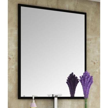Imagem de Espelheira Para Banheiro 80 Cm Painel Preto Lilies Móveis - Bosi