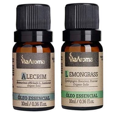 Imagem de Kit 2 Oleos Essenciais Via Aroma Aromaterapia - Lemongrass e Alecrim