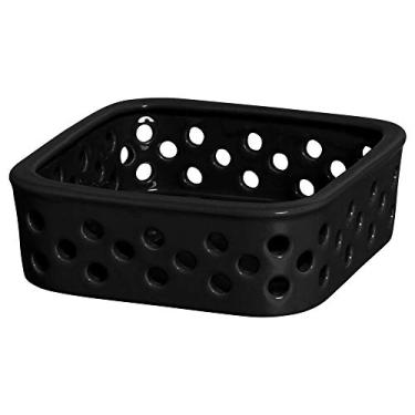 Imagem de Cestinha Quadrada Vasada Ceramicas Pegorin Preto