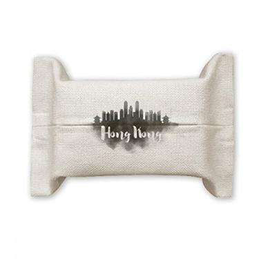 Imagem de Hongkong China Landmark Ink Suporte de capa de papel de tecido para pintura de cidade, saco de linho de algodão