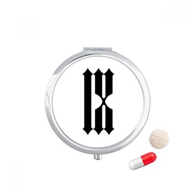 Imagem de Numerais romanos Nine em preto, porta-comprimidos, caixa de armazenamento de remédios