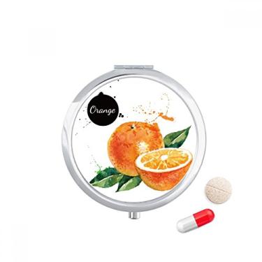 Imagem de Porta-comprimidos de frutas laranjas saborosas e saudáveis para aquarela, caixa de armazenamento de remédios