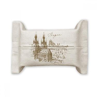 Imagem de Bolsa de linho de algodão para lenços faciais Prague Square República Tcheca
