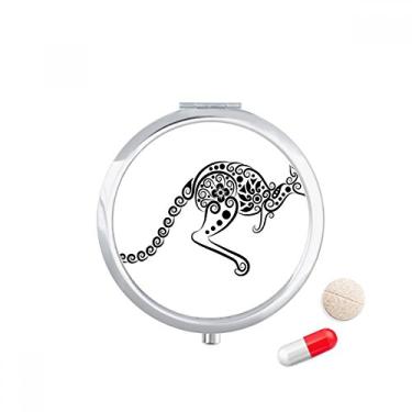 Imagem de Estojo de comprimidos com ilustração de esqueleto canguru sabor australiano, caixa de armazenamento de medicamentos