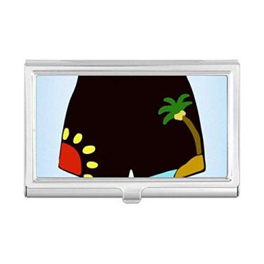 Imagem de Calça de praia preta com estampa de ilustração para cartão de visita, caixa de bolso