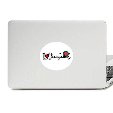 Imagem de I Love Bangladesh Bandeira da Palavra Amor Ilustração Coração Vinil Emblema Gráfico Laptop Adesivo Notebook Decalque