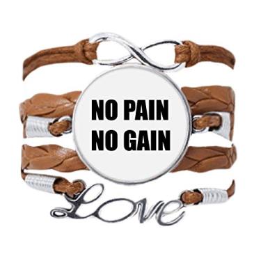 Imagem de DIYthinker Pulseira positiva sem dor com citação "No Pain No Gain", pulseira com pingente de corda de amor, presente