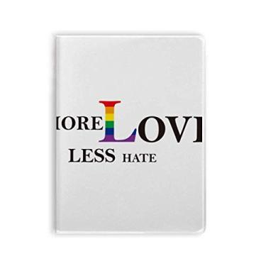 Imagem de LGBT Caderno com bandeira de arco-íris More Love Less Hate, capa de chiclete, diário de capa macia