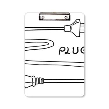 Imagem de Linha de plugue de furo duplo, pasta, pasta, bloco de anotação, placa de apoio A4